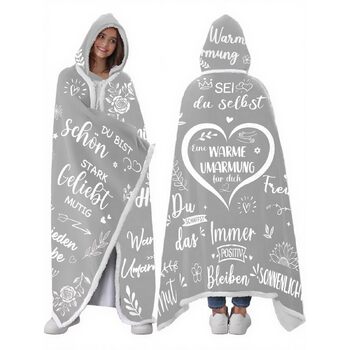 Подарунки для найкращих друзів, плед-обіймач з рукавами, подарунок на день народження найкращій подругі, подарунок для жінок, мами, дівчини, сестри, дружини, бабусі на Різдво, день народження, сірий