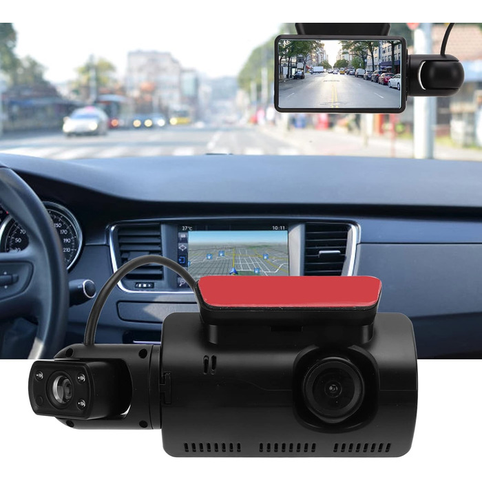 Відеореєстратор з автомобільною камерою в автомобільній камері спереду і ззаду, подвійний відеореєстратор, без підсвічування, нічн