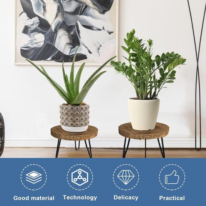 Дерев&39яна підставка для рослин, 25,4 * 17,8 см, кругла підставка для квітів з 3 ніжками, полиця для рослин, стійка для квітів, квітковий табурет, мінімалістична бамбукова підставка для рослин для вітальні, балкону, саду, декору для приміщень/зовнішнього