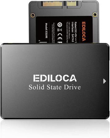 ТБ, SSD жорсткий диск внутрішній, 2.5 SATA III, до 550 МБ/с, 3D NAND TLC, сумісний з ноутбуком та настільним ПК (ES106 Black), 1