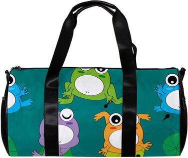 Спортивна сумка, маленька дорожня сумка, сумка для шопінгу та йоги, з кумедним мультяшним дизайном жабок, сумка для фітнесу на відкритому повітрі, ручна поклажа