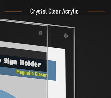 Настільні підставки TUKA-i-AKUT, 25 шт., альбомна орієнтація A4, прозорий акрил із магнітною застібкою, двосторонній дисплей, тримач для брошур, підставка для флаєрів, настільний рекламний дисплей, кришталево прозора Т-подібна підставка TKD8241-A4-W-25x, 