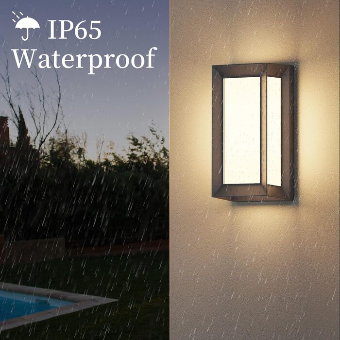 Вуличний настінний світильник Klighten E27 Цоколь, Макс 60 Вт, Сучасний зовнішній настінний світильник Зовнішній інтер'єрний насті