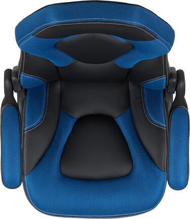 Ігрове крісло Flash Furniture X10, ергономічне офісне крісло для ПК та ігрових систем, регульоване ігрове крісло зі спинкою, LeatherSoft, синьо-чорне