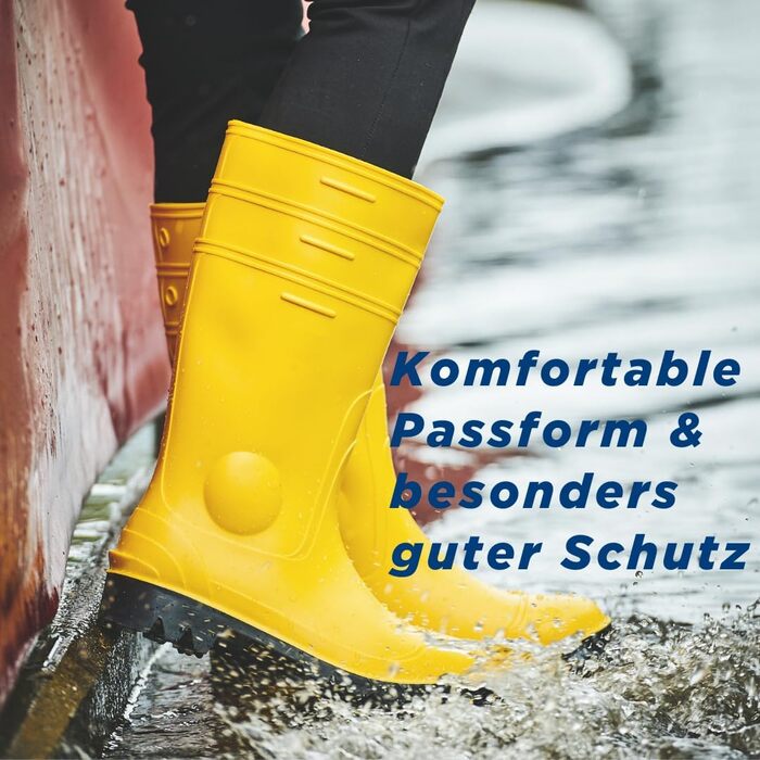 Робочий одяг Scheibler захисні черевики з ПВХ S5 зі сталевим носком та захистом щиколотки нековзне та водонепроникне захисне взуття доступне в розмірах 39-47 (оливково-жовто-чорний) Жовтий 45 EU