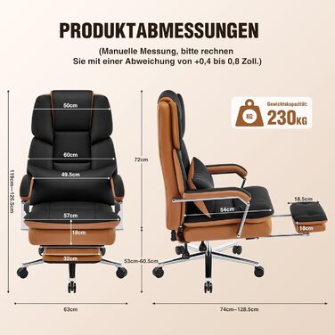 Ергономічне офісне крісло Storeo Imp, до 200 кг, штучна шкіра, чорне