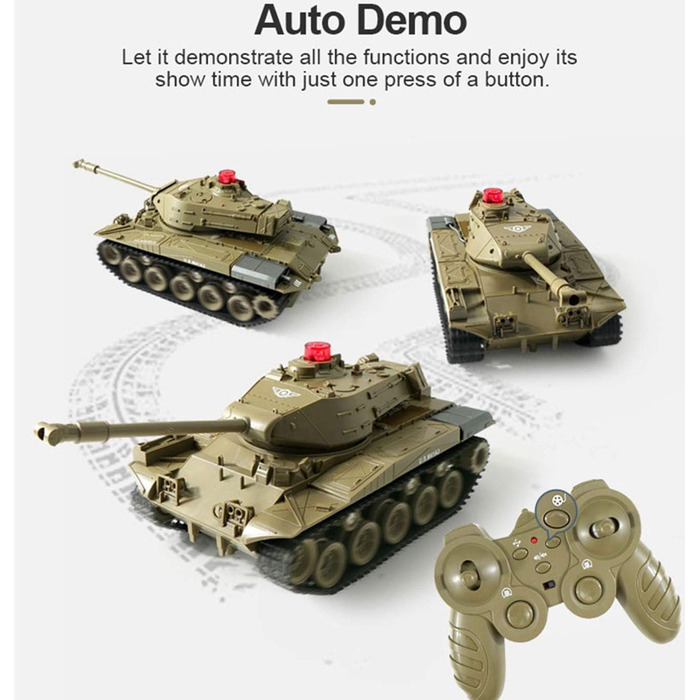 Військова вантажівка Автомобіль на радіоуправлінні 2,4 ГГц Радіоуправління Військові бойові танки Іграшки Обертання на 270 Реальні