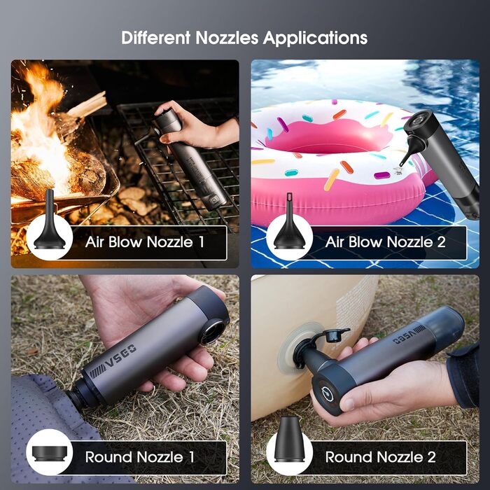 Автомобільний пилосос VSGO, електричний очищувач повітря з потужністю всмоктування 17000 Па, портативний міні-пилосос 5-в-1, час р