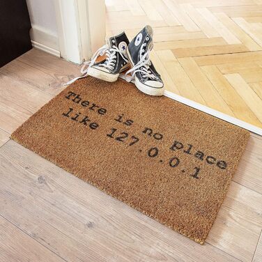 Немає місця краще, ніж дім 127.0.0.1 Килимок для дверей - Високоякісний килимок для комп&39ютерних гіків, виготовлений зі 100 натурального кокосового волокна - 59 x 39 см