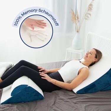 Ергономічний комплект із 4 подушок Wedge Pillow Багатофункціональний дизайн 12-в-1 зі знімним чохлом, який можна прати, для сну та читання