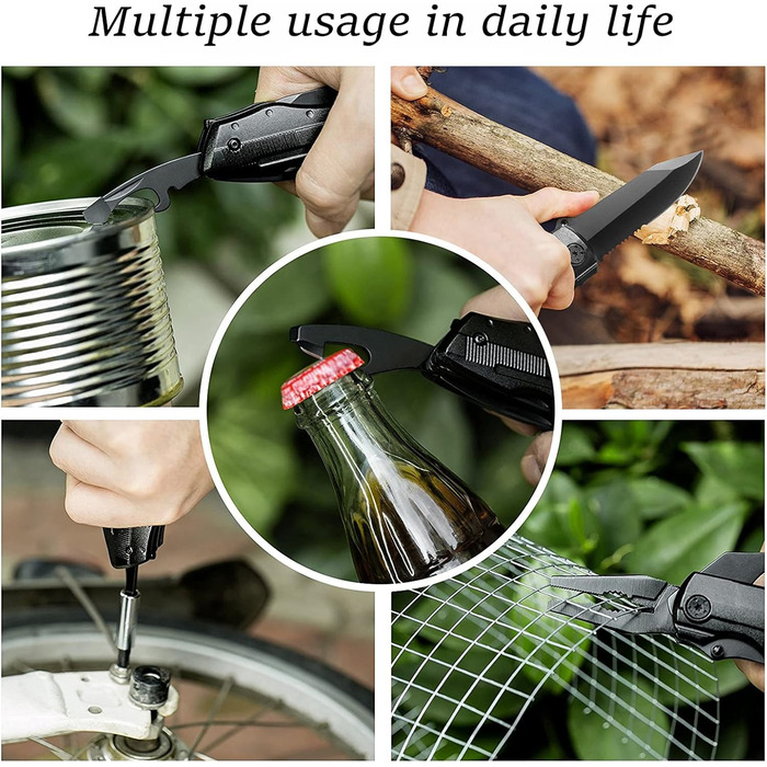 Подарунки для чоловіків, багатофункціональний ніж BIBURY 5 в 1, різдвяні подарунки Складаний кишеньковий мультитул, багатофункціон