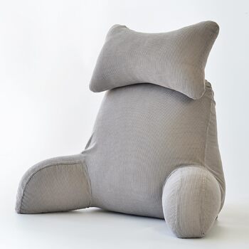 М&39яка подушка для шиї, подушка для читання, яку можна прати, подушка для спини для максимального комфорту та підтримки спини, суцільний світло-сірий дизайн (75 x 40 x 45 см) Світло-сірий 75x40x45 см