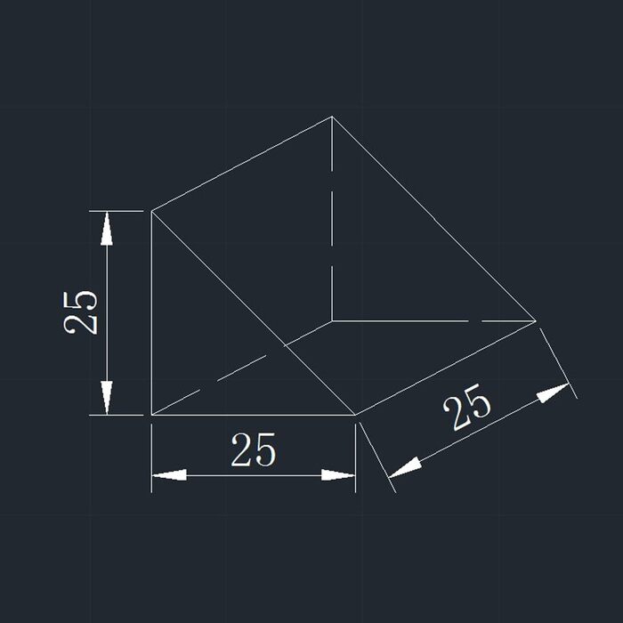 Оптична скляна відбиваюча призма 25 25 25-40 40 40 мм, прямокутна призма, підходить для точних оптичних інструментів, 30 30 30 мм (25x25x25 мм)