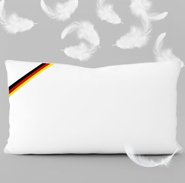 Пухова подушка, виготовлена в Німеччині, 40x80 см - 3-камерна пухова подушка - Подушка з пуху та пера 40x80 см, сертифікована Oeko-Tex, найвища готельна якість, 1 x 40x80 см