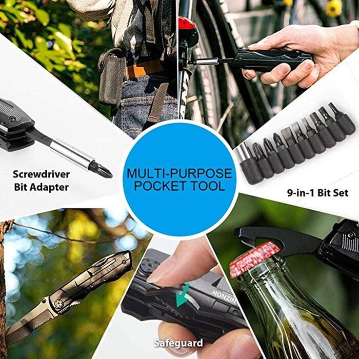 Багатофункціональні плоскогубці HONZIN, 16 в 1 складні багатофункціональні плоскогубці з нержавіючої сталі Багатофункціональні пло