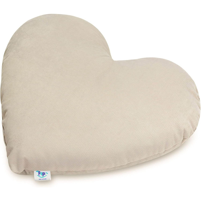 М'яка дитяча подушка - Подушка-серце - Рукотворна подушка дитяча - Прикраса дитячої подушки - Подушка-серце дитяча cappucino серце