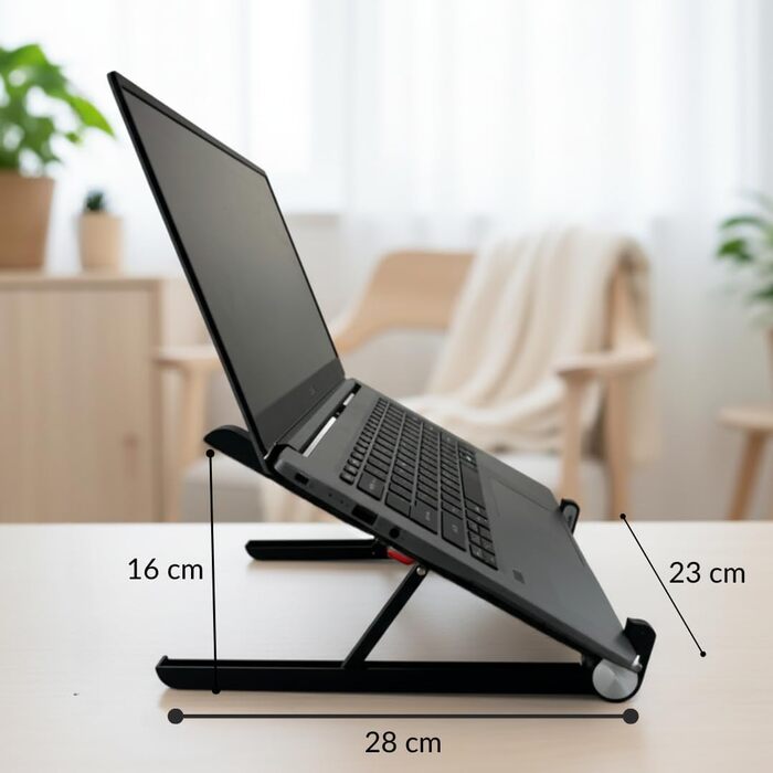 Підставка для ноутбука регульована та складна ергономічна підставка для робочого столу та домашнього офісу, з антиковзким покриттям, для ноутбуків до 17,3 дюймів
