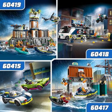 Конструктор LEGO City Chase with Police Car and Muscle Car 60415, 213 деталей, поліцейська тематика