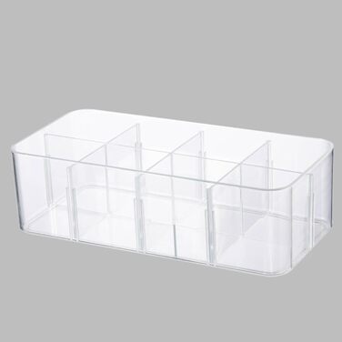 Органайзер для білизни, коробка для зберігання шкарпеток, 8 відділень, прозорий пластик, штабелюваний контейнер для дому, спальні, шафи, організації, матеріал PS, 270 x 130 x