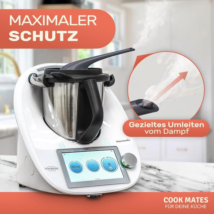 Паровий дивертор для Thermomix TM5 TM6 ДУЖЕ ДОВГИЙ Паровий розрядник для захисту навісних шаф Аксесуари для відведення пари для ТМ-5 ТМ-6 для ТМ5/6 - Антрацит