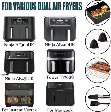 Аксесуари для фритюрниці Air Fryer - аксесуари з 8 предметів Аерофритюрниця з мультипіччю Силіконова форма для фритюрниці, аксесуари для фритюрниці XXl Силіконова вставка для фритюрниці Аерофритюрниця