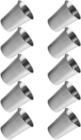 Штабельовані чашки з нержавіючої сталі, 350 мл, термостакани для кави, пива та чаю, ідеально підходять для кемпінгу, вечірок та використання на свіжому повітрі, 10 шт.