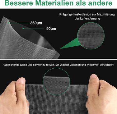 Вакуумний пакувальник Gokilife - 100 пакетів 20x30 см зі стійкістю до розриву приблизно 450 мкм, вакуумна плівка для всіх вакуумних пакувальників і вакууматорів харчових продуктів, професійні пакети з фольги без BPA, кип'яткостійкі та пакети для заморожув