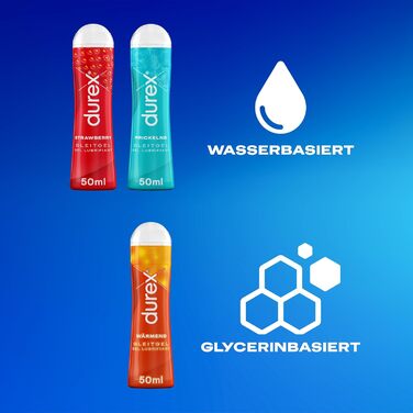 Водний гель-лубрикант Durex Play Mixpack, 3 x 50 мл