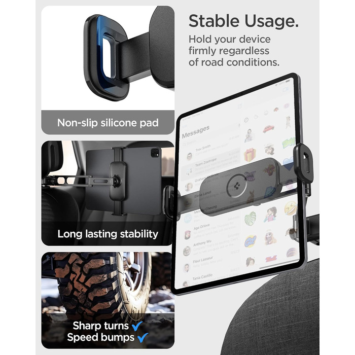 Універсальний тримач для планшета Spigen OneTap автомобільний, висувне кріплення на підголівник автомобіля, поворот на 360 для iPa