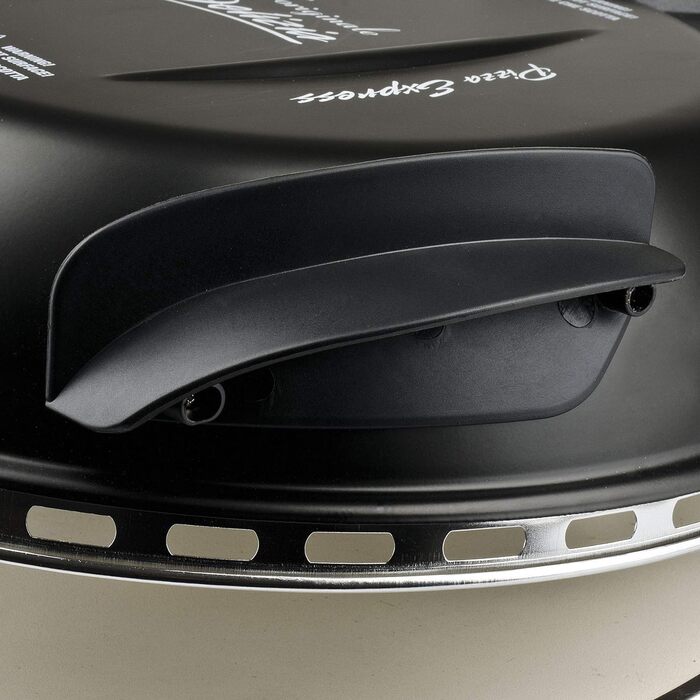 Піца для екстер'єру, піч для піци, 1200 Вт, 400C, кам'яна вогнетривка (діаметр 31 см), таймер 5', кулінарна книга в комплекті, чорна, 31,6 x 31,6 x 25 см, 3 Ferrari G10006