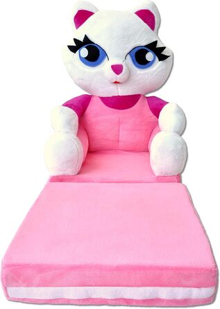 Дитяче крісло, міні-крісло, дитячий стільчик, дитячий диван розкладний 2 в 1, м&39яке крісло, розкладний дитячий диван для дитячої кімнати (Рожевий кіт)