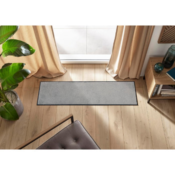 Килимок для дверей WashDry, холодно-сірий 35x120 см, для використання всередині та зовні приміщень, можна прати, сірий 35 x 120 см (прямокутний) Сірий
