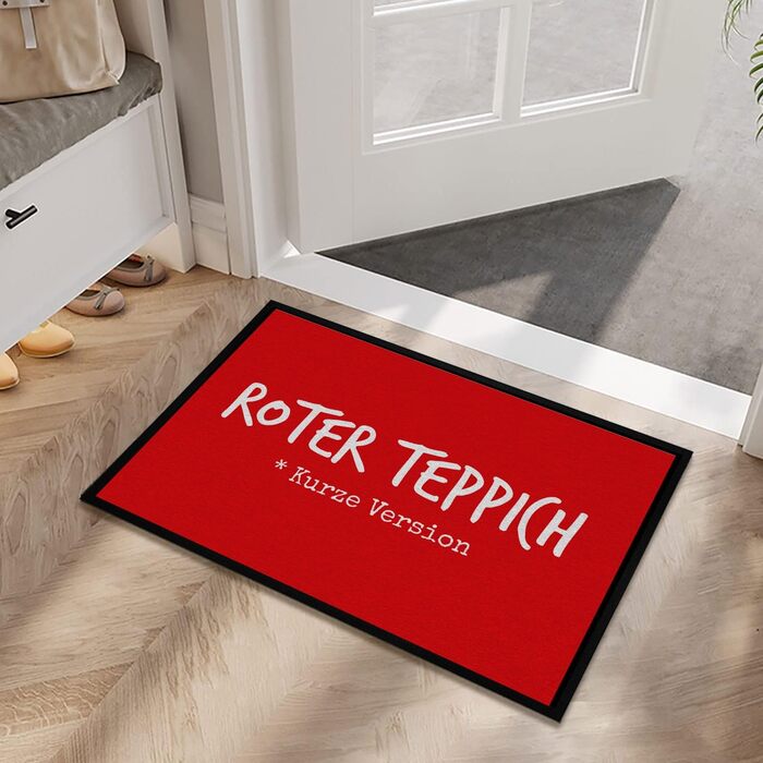 Забавний килимок для дверей з написом - Червона доріжка - Коротка версія - Голлівуд, Лос-Анджелес - Нековзний та миється - 60x40 см, 3
