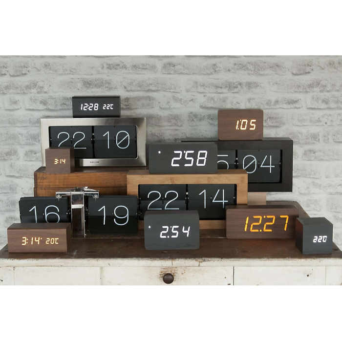 Настінний/настільний годинник Karlsson Boxed Flip, шліфована сталь, сірий, 37x17,5x9 см