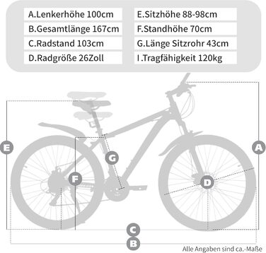 Гірський велосипед, колеса 26&quot та 27,5&quot, MTB з дисковими гальмами, 21 швидкість, підходить для чоловіків та жінок, синій - 26&quot