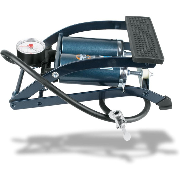 Ножний насос SKS GERMANY TWIN AIR, подвійний циліндр, до 5 бар/73 PSI, сталь