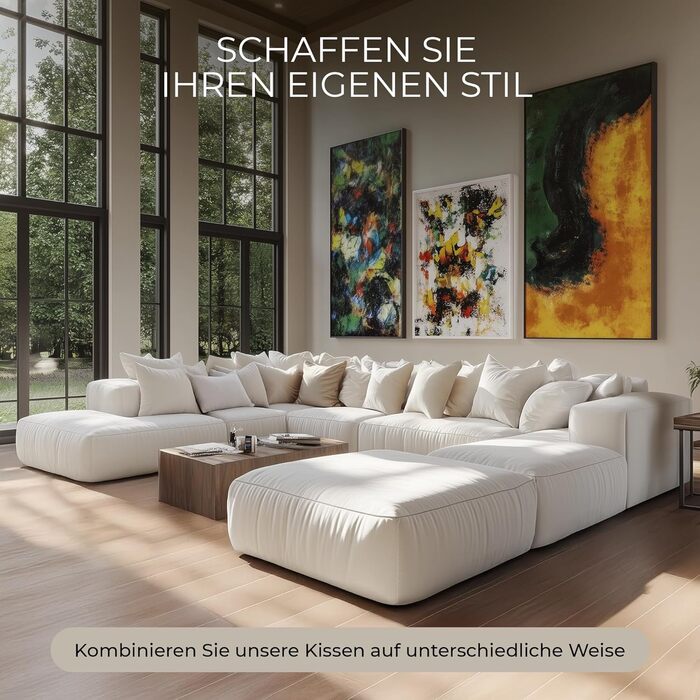 Комплект із 2 подушок (50x80 см) - Гіпоалергенні, декоративні подушки, що можна прати, подушки для дивана, подушки для сну - Подушки для ліжка та дивана - Оптимальний комфорт сну для дому 50 см x 80 см, комплект із 2 предметів