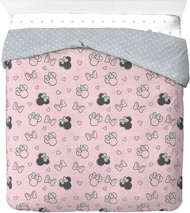 Комплект дитячої постільної білизни Disney Minnie One of a Kind з 100 бавовни з 4-х предметів, розмір двоспального ліжка 200x200 с