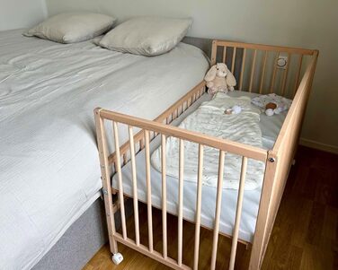 Дерев&39яне дитяче ліжко для сну 60x120 см Біле LIO Дитяче ліжко для сну Від народження Регульована висота Один розмір, рейкова основа, біла, 23 WEBABY -