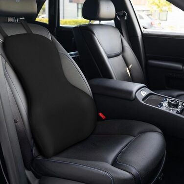 Подушка для спинки Ainiv для офісних крісел, поперекова опорна подушка для спини в автомобілі, вдома, в офісі, поперекова подушка для робочих крісел, автомобільна спинка, накладка на спинку з піни з ефектом пам&39яті, чохол, який можна прати, чорна спинка