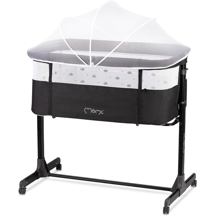 Багатофункціональна тумбочка та дитяче ліжко MoMi REVO, 6-рівневе регулювання висоти від 72 до 82 см, темно-сірий колір