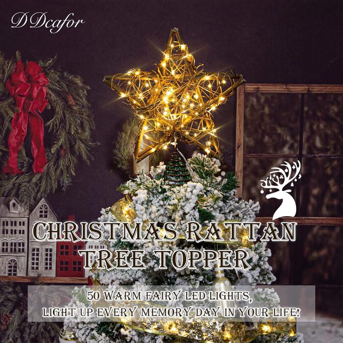 Верхівка для ялинки з натурального ротанга DDcafor