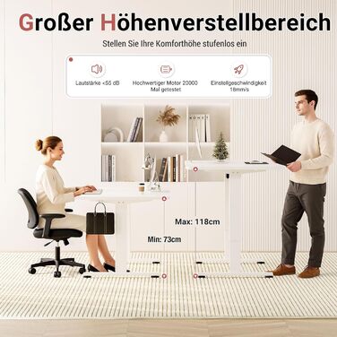 Стіл з регульованою висотою 180 x 80 см, стіл з електричним регулюванням висоти та функцією пам&39яті, ігровий стіл, регульований стіл, комп&39ютерний стіл для офісу, стіл для роботи стоячи, білий 180 x 80 см