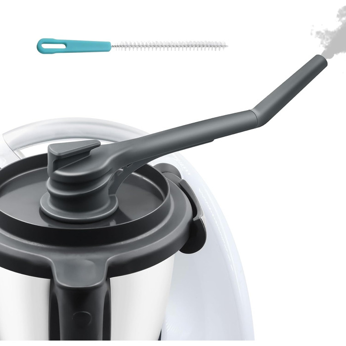 Паровий дивертор для Thermomix TM6 MCC, для аксесуарів Thermomix Силіконовий конденсатовідвідник, захист навісних шаф Сумісний з Monsieur Cuisine Smart Extra Long Відведення пари зі щіткою Версія Extra Long (труби 15 см 10 см)