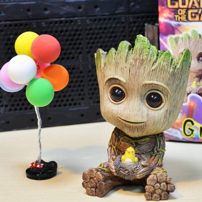 Квітковий горщик Baby Groot з дренажним отвором, фігурка Groot, інноваційна фігурка Baby Groot для рослин, ручки, прикраса робочого столу, зовнішній орнамент для офісної вечірки Різдво (курник квіти)