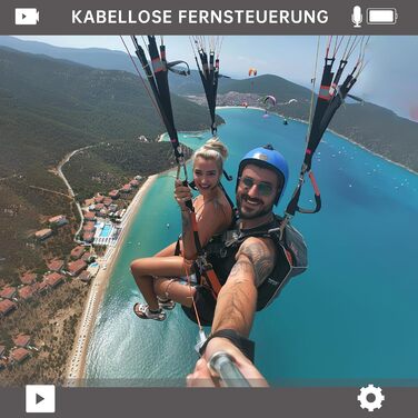 Екшн-камера 4K 60 кадрів/с, підводна камера 40 млн, 30-мегапіксельна HD підводна камера для сноркелінгу, 2-дюймовий РК-екран, водонепроникна сенсорна екшн-камера з електронною стабілізацією зображення, картою пам&39яті 64 ГБ, пульт дистанційного керування