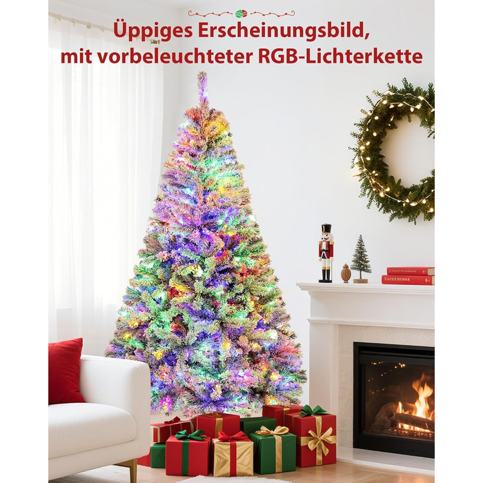 Штучна ялинка з вогнями 180 см біла Himimi