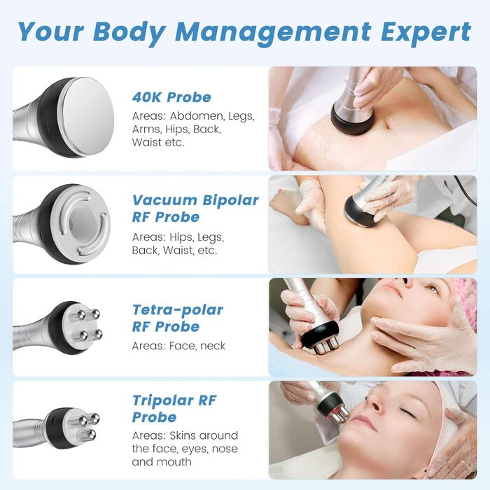 Масажер від целюліту Cozion 40K для схуднення 4 в 1 радіочастотна машина краси для обличчя та тіла, що зміцнює та моделює підтяжку шкіри