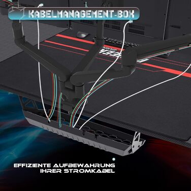 Стіл 180 см ігровий стіл геймерський комп'ютерний стіл ергономічний стіл для ПК з ящиком для зберігання кабелів, підстаканником і