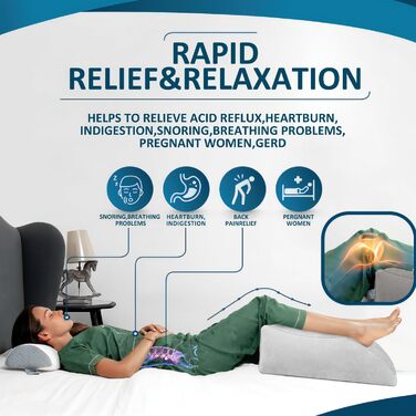 Подушка для підняття вен, надувна подушка для підняття ніг, зручна клиноподібна подушка для сну, покращує кровообіг, сіра, портативна